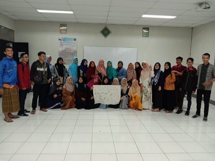 DEKLARASI ANTI BULLY: Ikatan Mahasiswa Muhammadiyah  Komisariat  Ilmu Kesehatan UMP mendeklarasikan anti bully untuk kalangan pelajar yang marak terjadi belakangan ini, kemarin. (SM/dok)