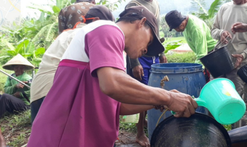 SM/Dok
KENDALIKAN BLAS : Sejumlah petani di Desa Cilempuyang,  Kecamatan Cimanggu, Kabupaten Cilacap bersiap melakukan  pengendalian penyakit blas yang menyerang tanaman padi  mereka, baru-baru ini.(60)