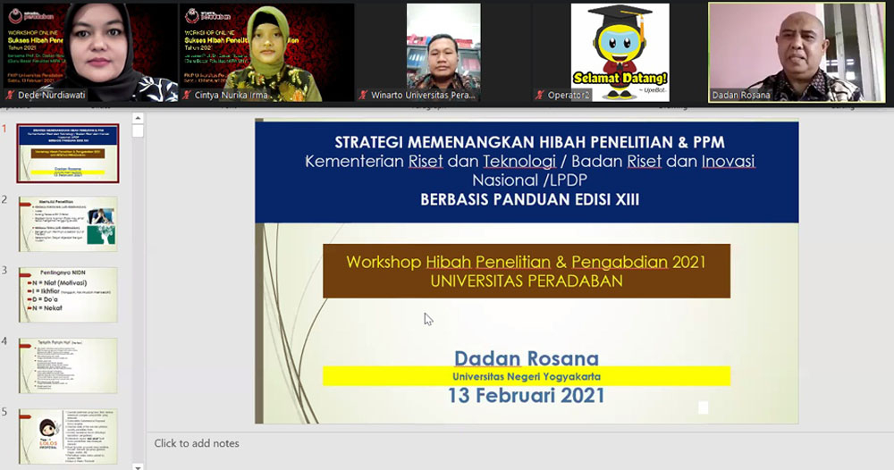 universitas peradaban workshop