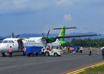 Maskapai Citilink saat melayani penerbangan di Bandara Jenderal Besar Soedriman (JBS) Purbalingga